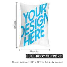 Charger l'image dans la galerie, Taies d'oreiller surdimensionnées de 30 x 50 cm à 50 x 137 cm personnalisée avec prénom motif texte (motif différent des deux côtés)