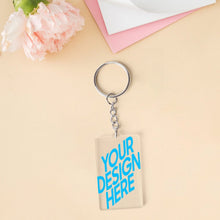 Charger l'image dans la galerie, Porte-clés en acrylique transparent (impression recto) personnalisé avec photo texte prénom