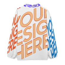 Charger l'image dans la galerie, Blouse manches longues avec décolleté V à volants passepoil pour femme A1S personnalisée avec prénom motif texte (conception multi-images)