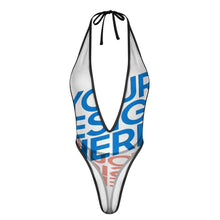 Charger l'image dans la galerie, Sous-vêtement combinaison sexy en V profond pour femme SDSQQ004 personnalisé avec photo texte prénom