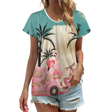 Charger l'image dans la galerie, T-Shirt Femme Col V VT | Haut Manches Courtes Personnalisable | Essentiel Chic