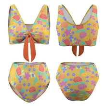 Charger l'image dans la galerie, Bikini Taille Haute Vintage | Maillot Nœud Avant & Ventre Plat