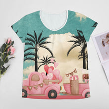 Charger l'image dans la galerie, T-Shirt Femme Col V VT | Haut Manches Courtes Personnalisable | Essentiel Chic