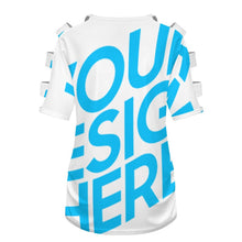 Charger l'image dans la galerie, T-shirt à manches courtes pour femme à épaules dénudées LM077 personnalisé avec photo texte prénom (conception une image)