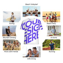 Charger l'image dans la galerie, T-shirt NT à manches courtes entièrement imprimé pour femmes et hommes personnalisé avec photo texte prénom (conception une image)