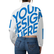 Charger l'image dans la galerie, Veste polaire courte à capuche pour femme MWL476 personnalisé avec photo texte prénom (conception une image)