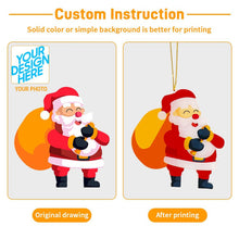Charger l'image dans la galerie, Pendentif en acrylique pour sapin de Noël (même motif) personnalisé avec photo texte prénom