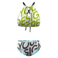 Charger l'image dans la galerie, Maillot de bain bikini licou pour femme BK2040 personnalisée avec prénom motif texte (conception multi-images)
