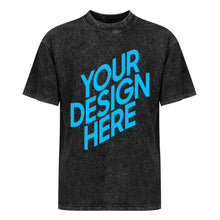 Charger l'image dans la galerie, T-shirt à manches courtes à épaules tombantes rétro de style boutique personnalisé avec photo texte prénom