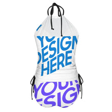 Charger l'image dans la galerie, Bikini bustier dos nu 2 pièces F145kA01 pour femme personnalisé avec photo texte prénom