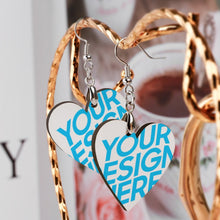 Charger l'image dans la galerie, Pendentif boucle d'oreille en bois personnalisé avec photo texte