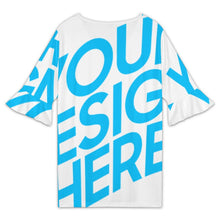 Charger l'image dans la galerie, T-shirt col V manches lotus pour femme NT101 personnalisé avec photo texte prénom (conception une image)