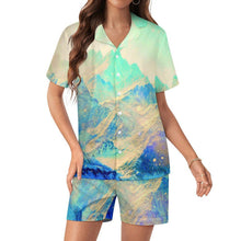 Charger l'image dans la galerie, Pyjama Satin Personnalisable Col Cubain Manches Courtes Femme