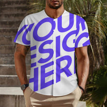 Charger l'image dans la galerie, Chemise homme manches courtes LM018 coupe ras du cou personnalisé avec photo texte prénom (conception une image)