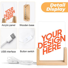 Charger l'image dans la galerie, Veilleuse en acrylique (base inclinée d'une seule couleur) personnalisé avec photo texte prénom