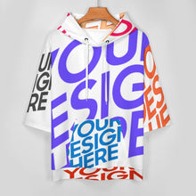 Charger l'image dans la galerie, Sweat à capuche pour homme et femme LM033 demi-manches design multi-images en tissu de santé (également appelée couche d'air) personnalisée avec prénom motif texte