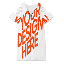 Charger l'image dans la galerie, Robe femme grande taille col V épaules dénudées F59Q personnalisée avec prénom motif texte