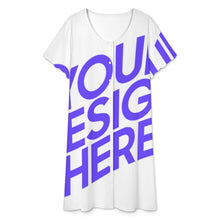 Charger l'image dans la galerie, Robe boutonnée à manches courtes et col rond pour femme LM501 personnalisé avec photo texte prénom (conception une image)