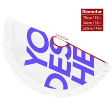 Charger l'image dans la galerie, Jupe de sapin de Noël Couverture de sapin de Noël (style franges) (même image des deux côtés) personnalisé avec photo texte prénom