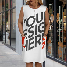 Charger l'image dans la galerie, Robe gilet femme LM456 avec 2 grandes poches personnalisée avec prénom motif texte (conception multi-images)