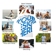 Charger l'image dans la galerie, T-Shirt Homme All over Print Ice Silk OMDT01 personnalisé avec photo texte prénom (conception une image)