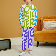 Charger l'image dans la galerie, Pyjama ras du cou à manches longues pour enfants LM126 personnalisée avec prénom motif texte (conception multi-images)