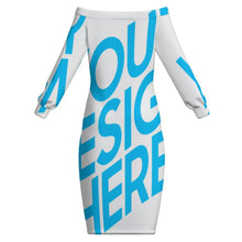 Charger l'image dans la galerie, Robe longue à épaules dénudées pour femme MXLD personnalisé avec photo texte prénom (conception une image)