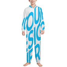 Charger l'image dans la galerie, Combinaison en flanelle LTWY87 à manches longues avec fermeture éclair et capuche pour 2 à 15 ans personnalisé avec photo texte prénom (conception une image)