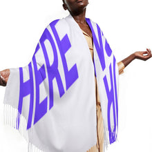 Charger l'image dans la galerie, Echarpe pompon pour femme grande taille 200cm 70cm x 10cm personnalisé avec photo texte prénom