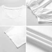 Charger l'image dans la galerie, T-Shirt Col V Fronces Latérales Personnalisable | Soie de Lait 180g | Élégance & Confort