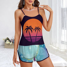 Charger l'image dans la galerie, Ensemble Pyjama Soie Glacée Personnalisable | Caraco & Shorty Doux