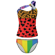 Charger l'image dans la galerie, 2024 nouvelle Maillot de bain tankini pour femmes ensemble 2 pièces SDS2002 personnalisée avec prénom motif texte (conception multi-images)