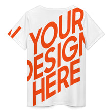 Charger l'image dans la galerie, T-shirt femme manches courtes col v décontracté YXV personnalisé avec photo texte prénom (conception une image)