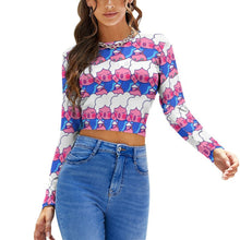 Charger l'image dans la galerie, Crop Top Dos Nu Personnalisé | Manches Longues & Laçage | Tissu Soyeux Sport