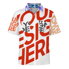 Charger l'image dans la galerie, Chemise homme manches courtes LM056 avec revers et double poches à rabat personnalisée avec prénom motif texte (conception multi-images)