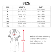 Charger l'image dans la galerie, Pyjama robe de chambre à orné de dentelle manches courtes avec ceinture SDS2517 personnalisé avec photo texte (impression image unique)