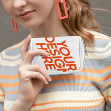 Charger l'image dans la galerie, Sac à cartes en cuir zippé en PU personnalisée avec prénom motif texte (conception multi-images)