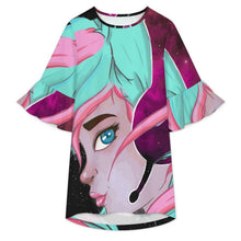 Charger l'image dans la galerie, Robe Femme Manches à Volants Col Rond — Personnalisable par Impression