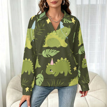 Charger l'image dans la galerie, Sweat-Shirt Femme Col V Manches Longues Personnalisable