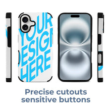 Charger l'image dans la galerie, Coque de téléphone portable iPhone 16 série en cuir fibre personnalisé avec photo texte prénom