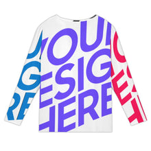 Charger l'image dans la galerie, T-shirt boutonné à manches longues et col incliné XCK pour femme personnalisée avec prénom motif texte (conception multi-images)