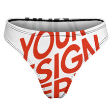 Charger l'image dans la galerie, String dos en T en soie glacée pour femme NZ207 personnalisée avec prénom motif texte (conception multi-images)