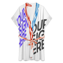 Charger l'image dans la galerie, Pyjama robe de chambre à orné de dentelle manches courtes avec ceinture SDS2517 personnalisé avec photo texte (conception d'images multiples)