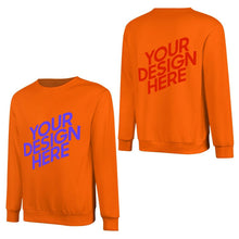 Charger l'image dans la galerie, 100% coton imprimé devant et dos unisexe sweat-shirt à manches longues hommes femmes différentes couleurs pull-shirt personnalisé avec photo texte prénom