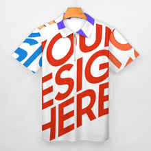 Charger l'image dans la galerie, Polo homme en pur coton imprimé avec fermeture éclair B470 personnalisé avec photo texte prénom