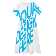 Charger l'image dans la galerie, Robe longue col rond manches courtes femme A89Q personnalisée avec prénom motif texte