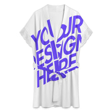 Charger l'image dans la galerie, Pyjama robe de chambre à orné de dentelle manches courtes avec ceinture SDS2517 personnalisé avec photo texte (impression image unique)