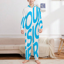 Charger l'image dans la galerie, Combinaison en flanelle LTWY87 à manches longues avec fermeture éclair et capuche pour 2 à 15 ans personnalisé avec photo texte prénom (conception une image)