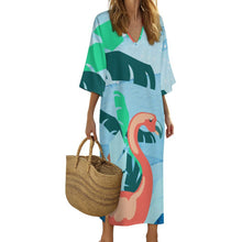 Charger l'image dans la galerie, Robe Kaftan Femme Personnalisée | Style Méditerranéen en Lin Texturé