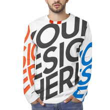 Charger l'image dans la galerie, T-shirt EL à manches longues pour homme entièrement imprimé en pur coton personnalisé avec photo texte prénom